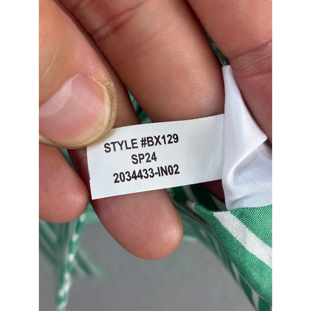 Crewcuts Sleeveless Shirt Dress Girls 6 Green White Striped Preppy Casual NWT
